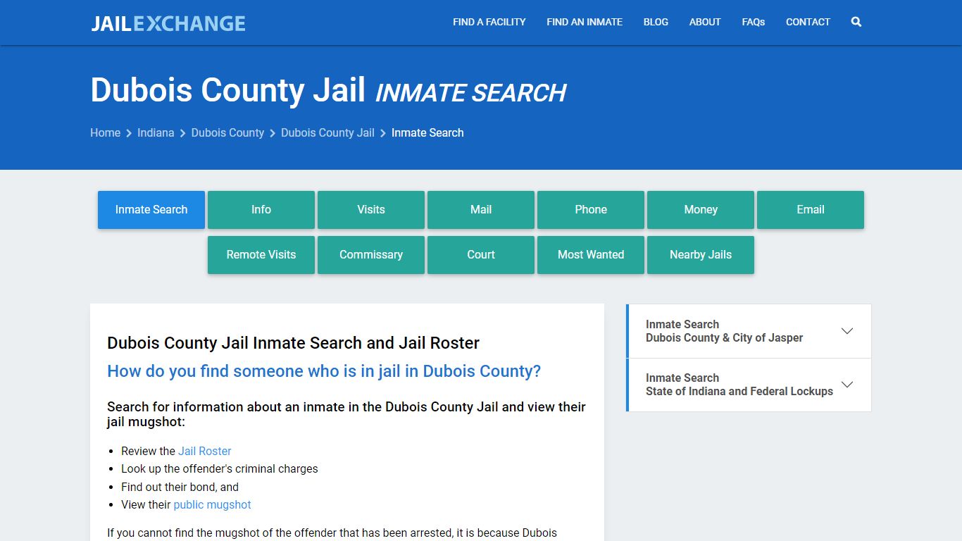 Inmate Search: Roster & Mugshots - Dubois County Jail, IN